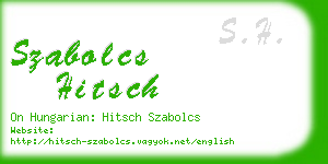 szabolcs hitsch business card